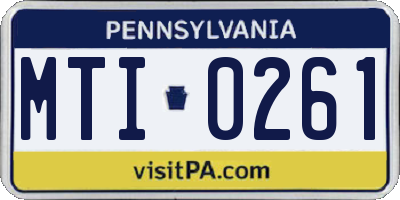 PA license plate MTI0261