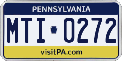 PA license plate MTI0272