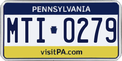 PA license plate MTI0279