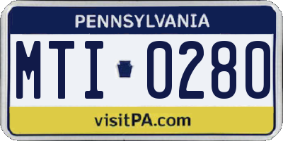 PA license plate MTI0280