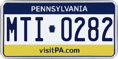 PA license plate MTI0282