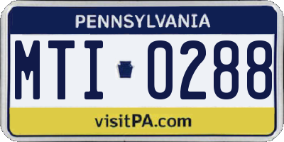PA license plate MTI0288