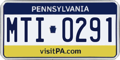 PA license plate MTI0291