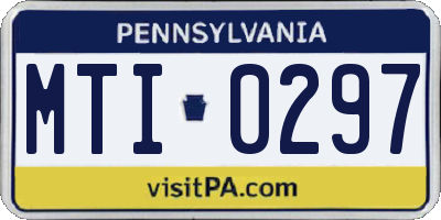PA license plate MTI0297
