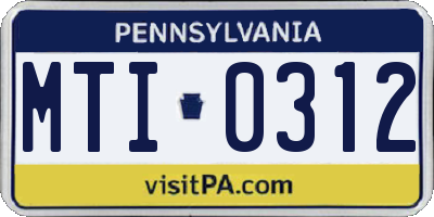 PA license plate MTI0312