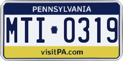 PA license plate MTI0319
