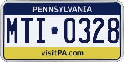 PA license plate MTI0328