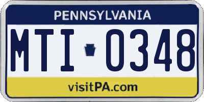 PA license plate MTI0348