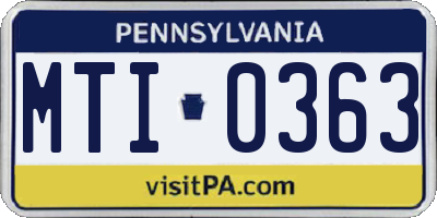 PA license plate MTI0363