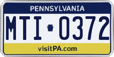 PA license plate MTI0372