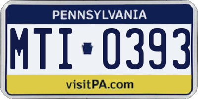 PA license plate MTI0393