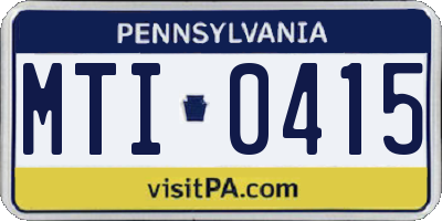 PA license plate MTI0415