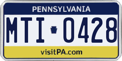 PA license plate MTI0428