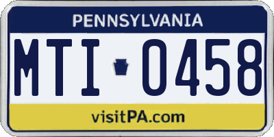 PA license plate MTI0458