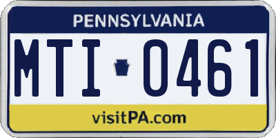 PA license plate MTI0461