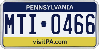 PA license plate MTI0466
