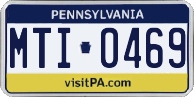 PA license plate MTI0469
