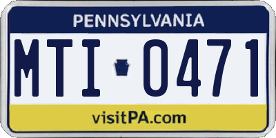 PA license plate MTI0471