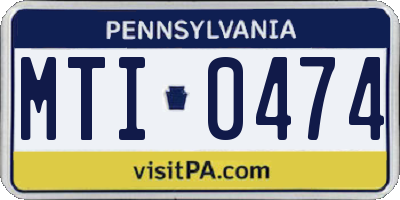 PA license plate MTI0474