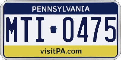 PA license plate MTI0475