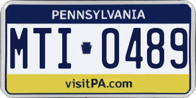 PA license plate MTI0489