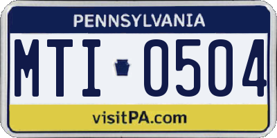 PA license plate MTI0504