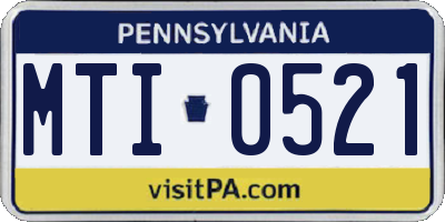 PA license plate MTI0521