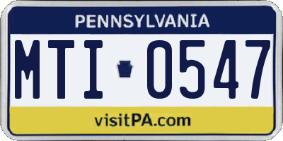 PA license plate MTI0547
