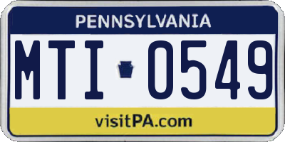 PA license plate MTI0549