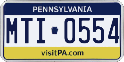 PA license plate MTI0554