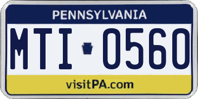 PA license plate MTI0560
