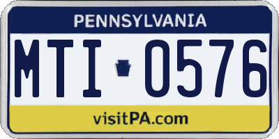 PA license plate MTI0576