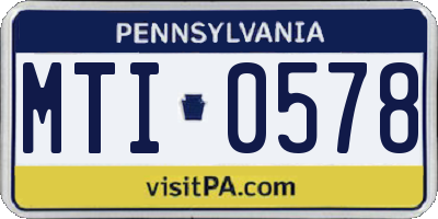 PA license plate MTI0578