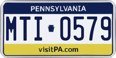 PA license plate MTI0579