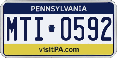 PA license plate MTI0592