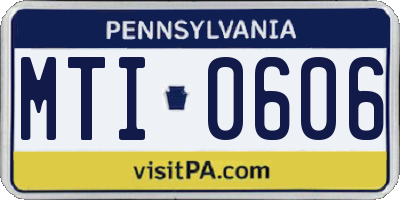 PA license plate MTI0606
