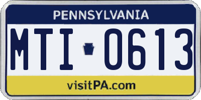 PA license plate MTI0613