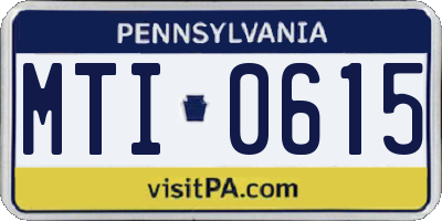 PA license plate MTI0615