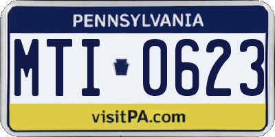 PA license plate MTI0623