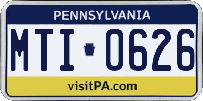 PA license plate MTI0626
