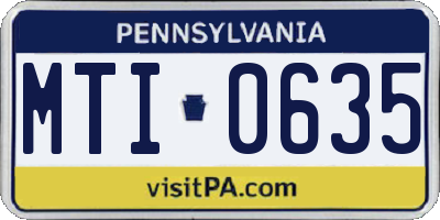 PA license plate MTI0635