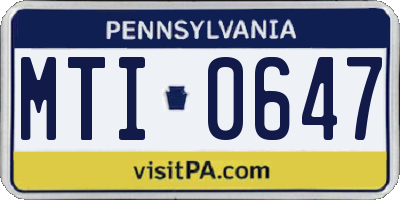 PA license plate MTI0647