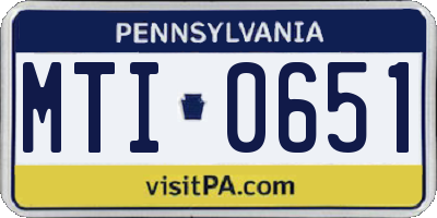 PA license plate MTI0651