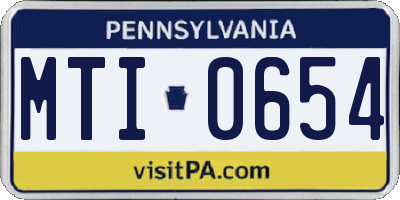 PA license plate MTI0654
