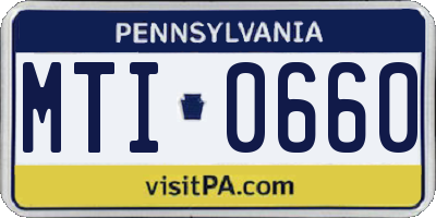 PA license plate MTI0660
