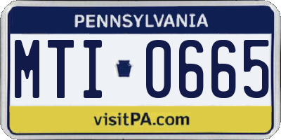 PA license plate MTI0665