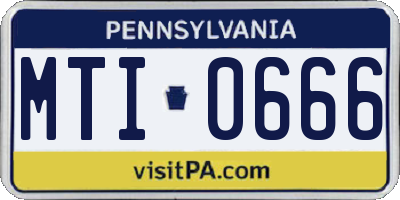 PA license plate MTI0666