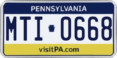 PA license plate MTI0668