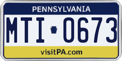 PA license plate MTI0673