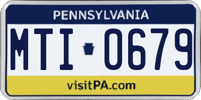 PA license plate MTI0679